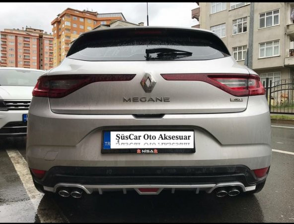 Renault Megane 4 Hb 4 Çıkışlı Egzoz Görünümlü Difüzör Tampon Eki ürün görseli 1