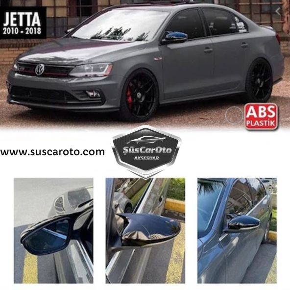 Vw Jetta MK6 2011 Sonrası Batman Yarasa Ayna Kapağı Piano Black ABS Plastik ürün görseli 1