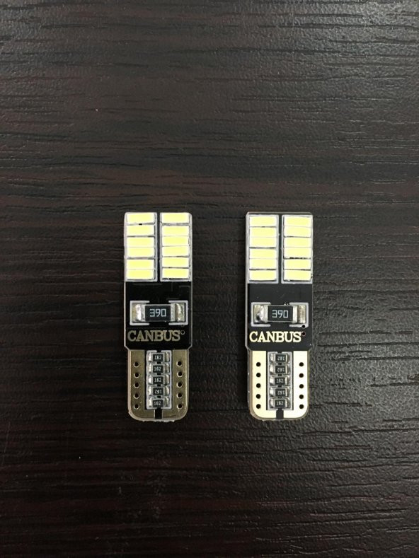 24 Ledli T10 Dipsiz Beyaz Park Ledi Ampulü 12V Cob Led SMD Canbus ürün görseli 1