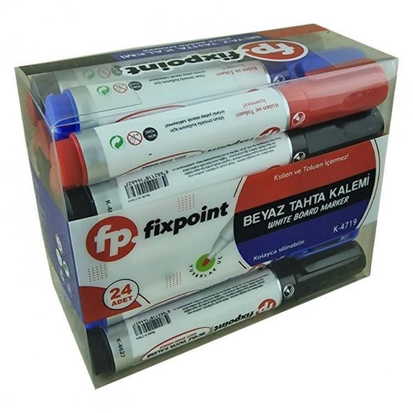 Fixpoint Beyaz Tahta Kalemi 24lü Karışık Kutu K-4719 ürün görseli 1