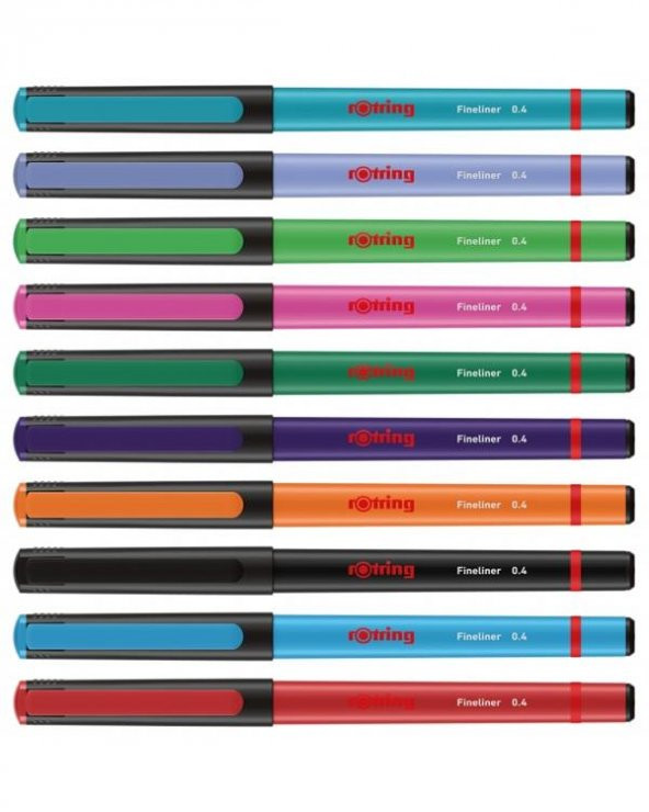 Rotring Fineliner Keçe Uçlu 10lu Kalem Seti - Resim 2