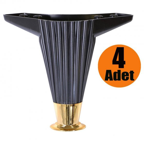 Mobilya Kanepe Masa Sehpa Ayağı Baza Ayak Siyah 12 cm (4 ADET) ürün görseli 1