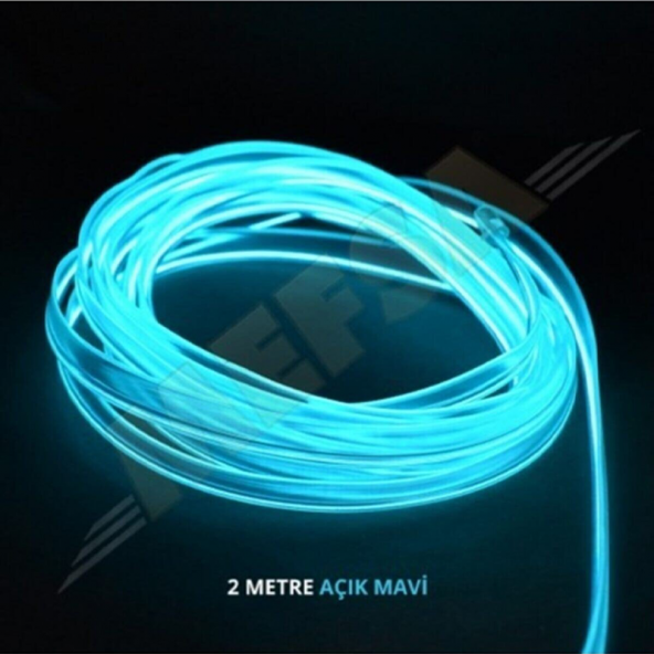 Araç Araba Içi Torpido Ledi Renkli Ip Neon Ip Led 2 Metre Buz Mavi NEON ürün görseli 1