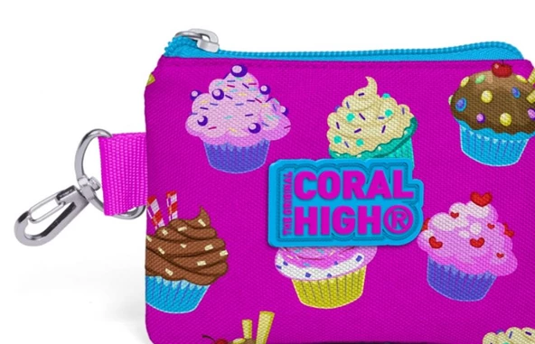 Coral High Cupcake Desenli Bozuk Para Çantası - Kız Çocuk ürün görseli 1