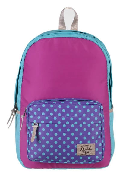 Kaukko 3 Colors Turkuaaz - Mor Puantiyeli Okul ve Günlük Sırt Çantası ürün görseli 1
