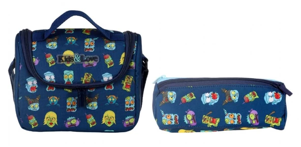 Kaukko Kids&Love Lacivert Zombie Beslenme Çanta Seti - Erkek Çocuk ürün görseli 1