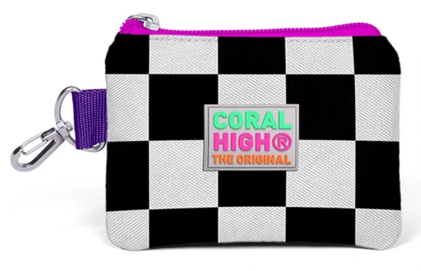 Coral High Mor Damalı Bozuk Para Çantası - Kız Çocuk ürün görseli 1