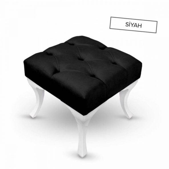 ÜNÜVAR KONSEPT Puf & Benç 45x45-Pls Ayak Silenebilir Kumaş Siyah K1 ürün görseli 1