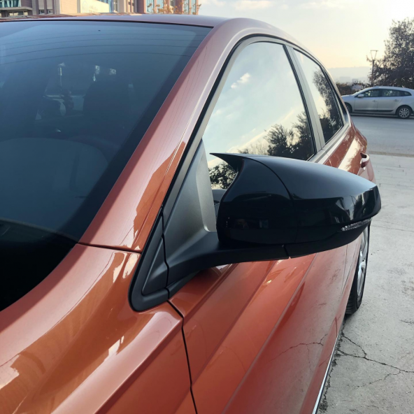 Sts Oto Aksesuar  Polo Mk6 2018 Sonrası Batman Yarasa Ayna Kapağı Piano Black Abs Plastik ürün görseli 1