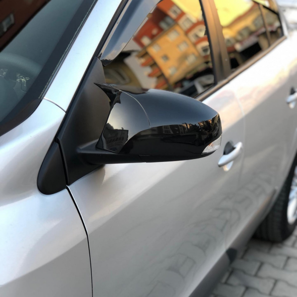 Sts Oto Aksesuar Renault Fluence Batman Yarasa Ayna Kapağı Piano Black Abs Plastik ürün görseli 1