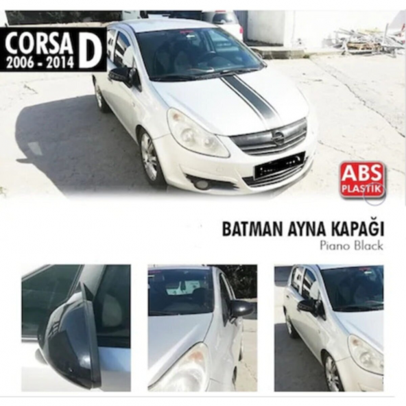 Sts Oto Aksesuar Opel Corsa D 2006-2014 Batman Yarasa Ayna Kapağı Piano Black Abs ürün görseli 1