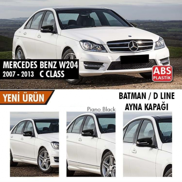 Sts Oto Aksesuar Mercedes Benz W204 2007-2014 Batman Yarasa Ayna Kapağı Piano Black Abs Plastik ürün görseli 1