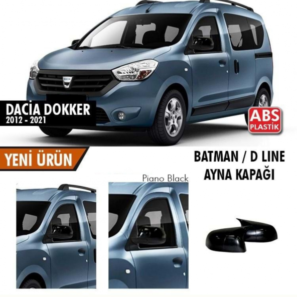 Sts Oto Aksesuar Dokker 2012-2021 Batman Yarasa Ayna Kapağı Piano Black Abs Plastik ürün görseli 1
