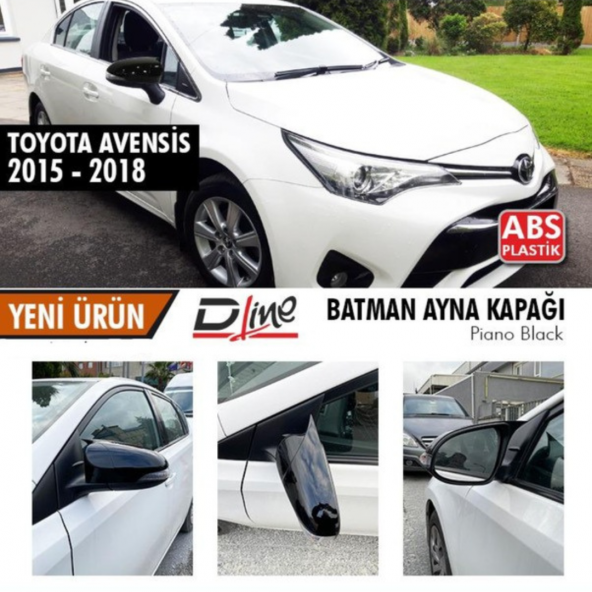 Sts Oto Aksesuar Toyota Avensis 2015-2018 Batman Yarasa Ayna Kapağı Piano Black Abs Plastik ürün görseli 1