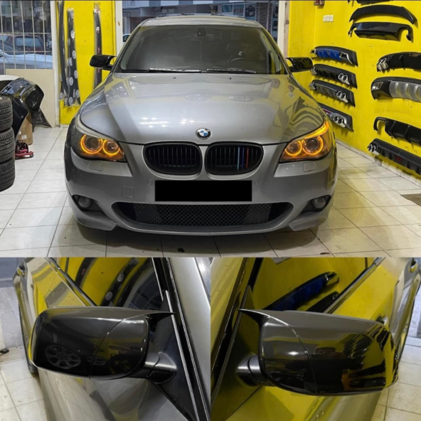 Sts Oto Aksesuar Bmw E60 2003-2010 Batman Yarasa Ayna Kapağı Piano Black Abs Plastik ürün görseli 1