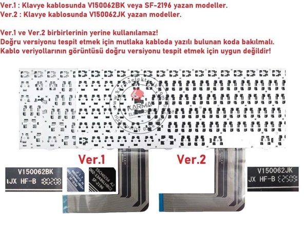Casper Nirvana C800, CN-V8X6500 Notebook Klavye (Siyah TR) Ver.2 - Resim 2