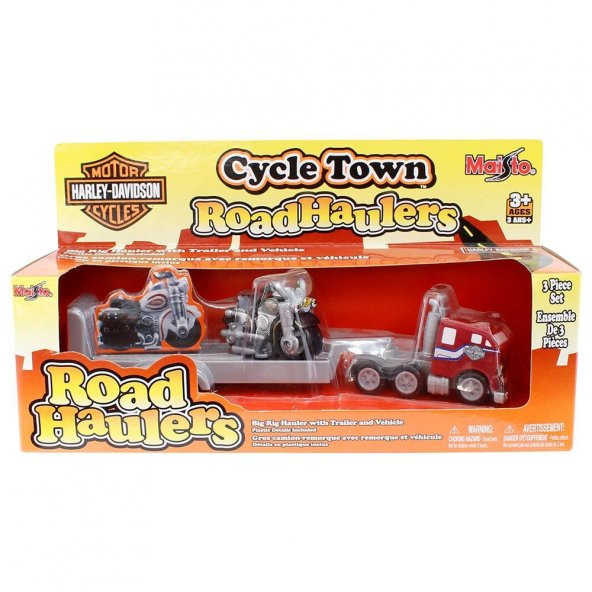 Maisto Harley Davidson Cycle Town Haulers Tır Kırmızı - Yeşil ürün görseli 1