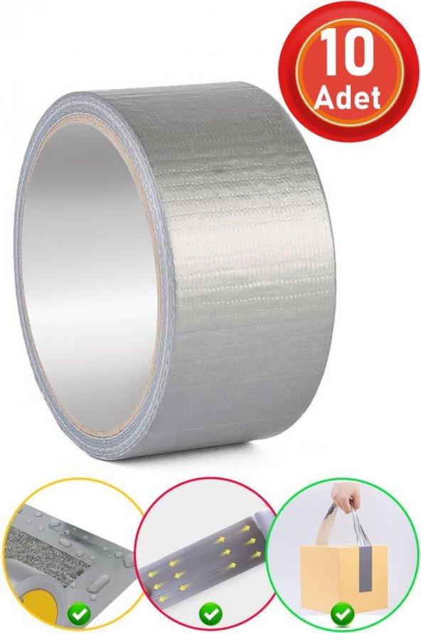 Bondit Güçlü Takviye Tamir Bandı Duct Tape Gri 48x10 metre 10 ADET ürün görseli 1