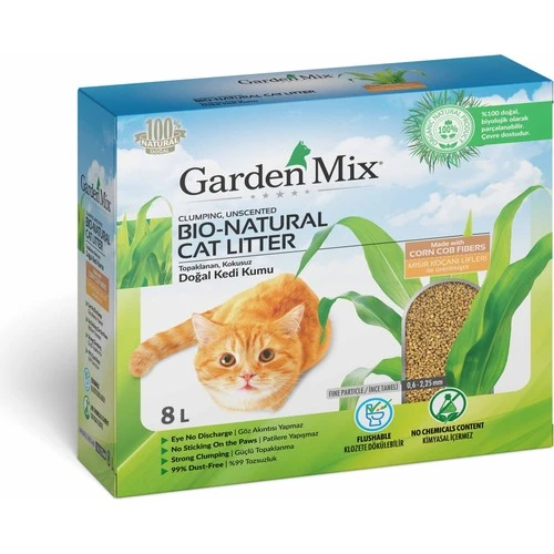 Gardenmix Topaklanan Mısır Koçanı Lifli Kedi Kumu 8 Lt. ürün görseli 1