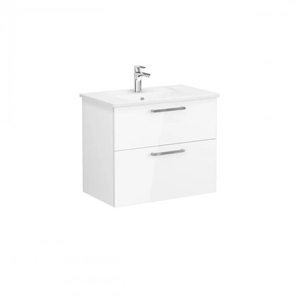 Vitra Root Flat 80 cm Beyaz Banyo Dolabı Alt Modül ve Lavabo ürün görseli 1