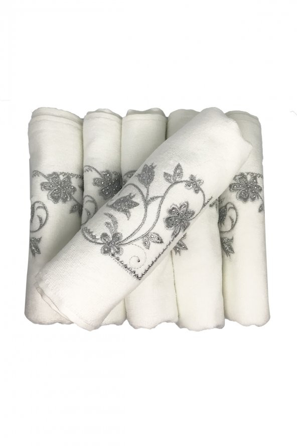Bulteks Simli Nakışlı Kadife Desen 3 Havlu 30X50 ürün görseli 1