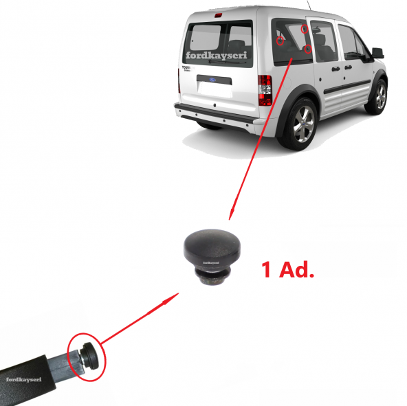 Ford Connect Arka Kelebek Cam Mandal Civatası 1 Adet ürün görseli 1