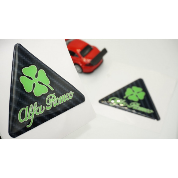 Alfa Romeo Yonca Logo Yan Çamurluk 3M 3D Karbon Damla Logo Amblem ürün görseli 1