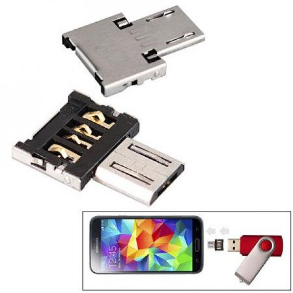 USB to Micro USB Nano OTG Konnektör - Resim 3