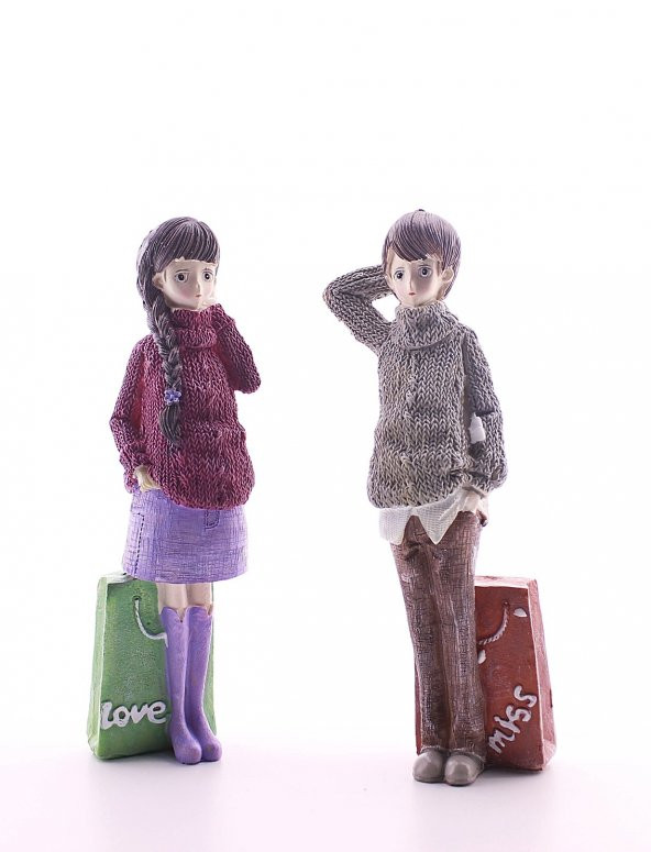 Dekoratif Love Miss İki Aşık Biblo 20cm -1AB ürün görseli 1