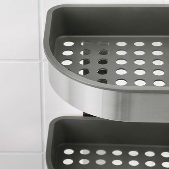 Banyo Duş Sepeti IKEA 19x58 cm Paslanmaz Çelik Raf - Resim 2