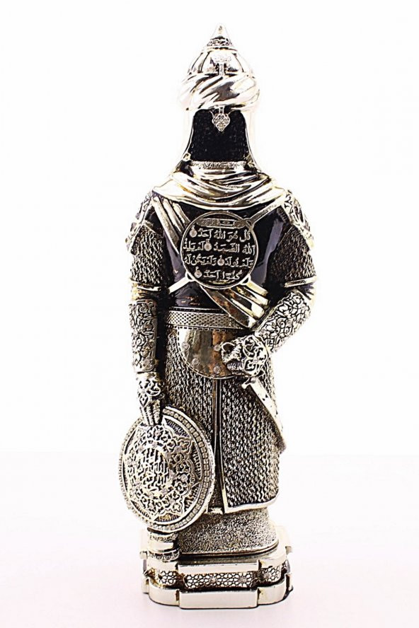 Zırhlı Cevşen Ayetli Asker Gümüş Biblo 3 Boyutlu Büyük Boy 32 cm-017 ürün görseli 1