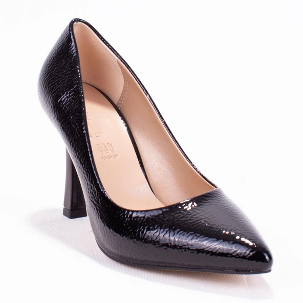 Dagoster DZA07-388451 Siyah Rugan 9 cm İnce Topuklu Stiletto Kadın Ayakkabı ürün görseli 1