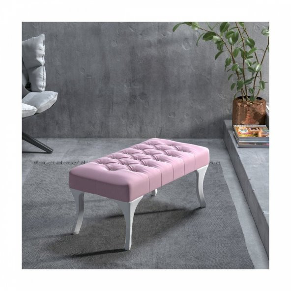 ÜNÜVAR KONSEPT  Puf & Benç 45X90-Pls Ayak Silenebilir Kumaş Pembe K1 ürün görseli 1