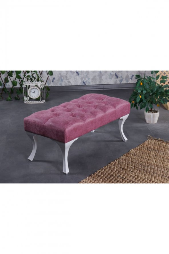 ÜNÜVAR KONSEPT Puf & Benç 45X90-Pls Ayak Silenebilir Kumaş Pembe ürün görseli 1