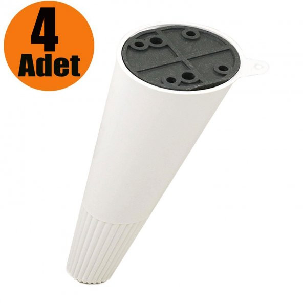 Açılı Konik Ayak Mobilya Baza Koltuk Ayağı Beyaz 12 cm (4 ADET) ürün görseli 1