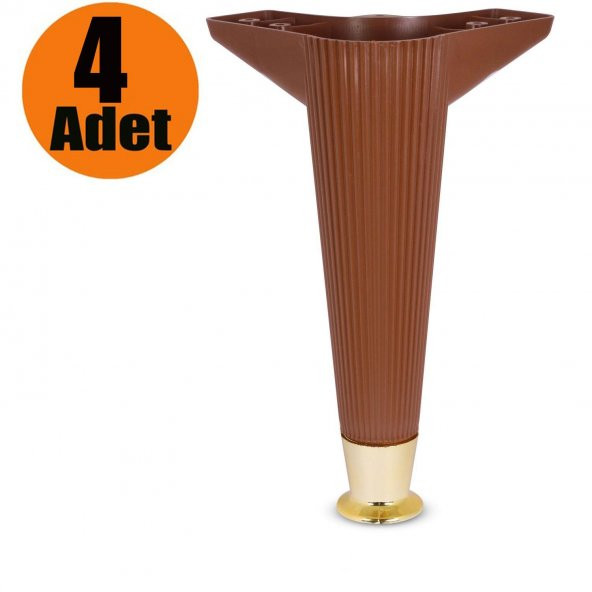 Mobilya Kanepe Koltuk Sehpa Ayağı 22 cm Kahverengi Ayak (4 ADET) ürün görseli 1