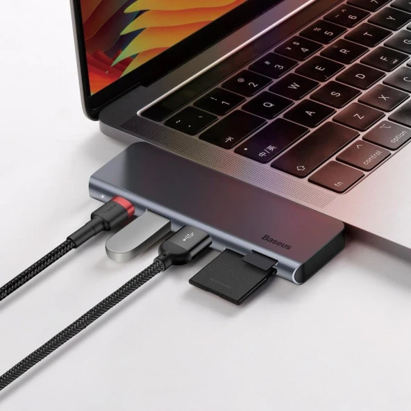 Baseus Harmonica 5in1 Usb Micro Sd Çoklayıcı Adaptör CAHUB-K0G - Resim 4
