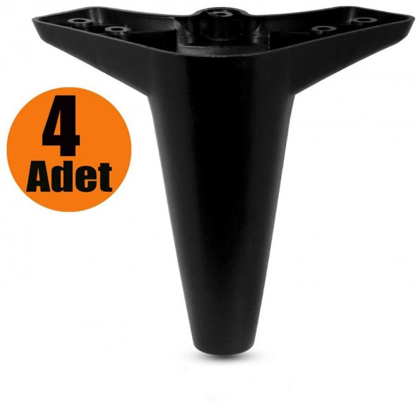 Mobilya Kanepe Sehpa Koltuk Ayağı Siyah Baza Ayak 12 cm (4 ADET) ürün görseli 1