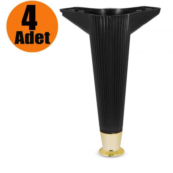 Mobilya Kanepe Koltuk Sehpa Ayağı 22 cm Siyah Baza Ayak (4 ADET) ürün görseli 1
