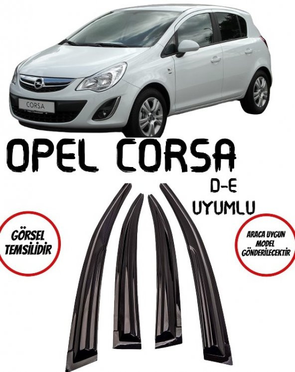 Opel Corsa D-E Cam Rüzgarlığı 4lü 2007-2017 Arası ürün görseli 1