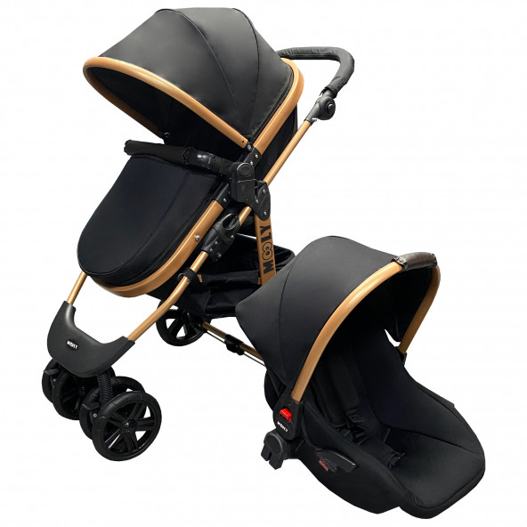 MOOLY SC-2401 Travel Sistem Bebek Arabası  Gold - Siyah ürün görseli 1