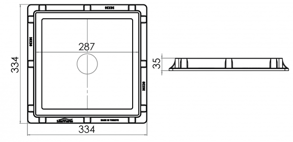 30x30 Rögar Kapağı / Çerçeve + Düz Kapak - Resim 2