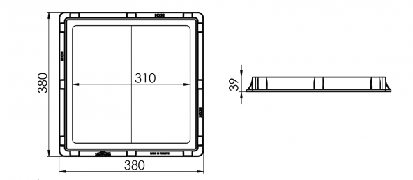 35x35 Rögar Kapağı / Çerçeve + Düz Kapak - Resim 2