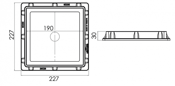 20x20 Rögar Kapağı / Çerçeve+ Düz Kapak - Resim 2