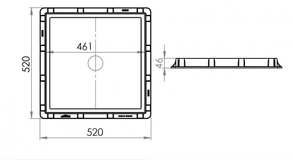 50x50 Rögar Kapağı / Çerçeve+ Düz Kapak ürün görseli 1
