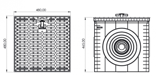 50x50 Rögar Kutusu + Izgaralı Kapak - Resim 2