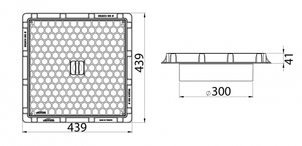300mm Koruge Boru Uyumlu Çerçeve + Düz Kapak ürün görseli 1
