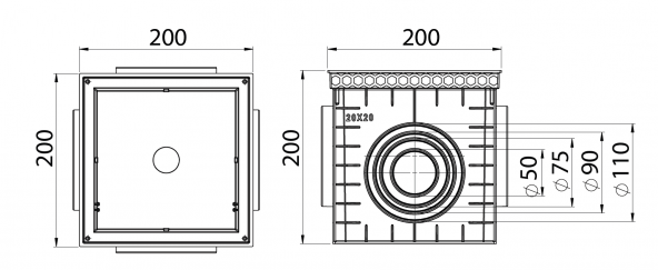 20x20 Rögar Kutusu + Düz Kapak ürün görseli 1