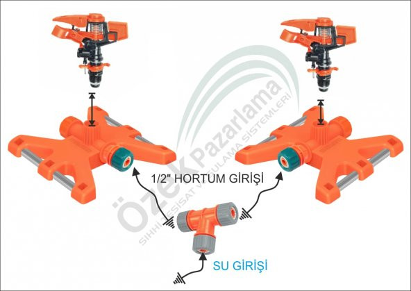 2 Adet Açı Ayarlı Sprink + 2 Adet Metal Sehpa + 1/2 Lüx Rekor ürün görseli 1