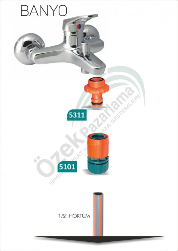 Mix Otomatik Musluk Bağlantısı Erkek + Otomatik Bağlantı (5311+5101) ürün görseli 1